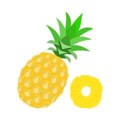パイナップル。フラットなベクターイラスト。
Pineapple. Flat designed vector illustration.