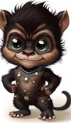 Very Sweet Baby Tasmanian Devil  Bejeweled Only White Background Generative AI Digital Illustration Part#20323 