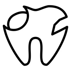 Vector Design Broken Tooth Icon Style