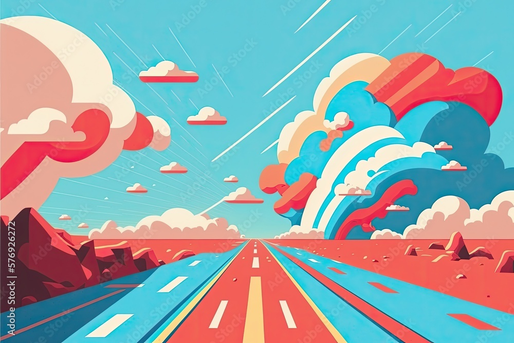 Poster road haze from circuit motion. generative ai