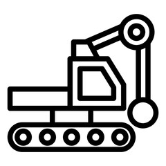 Vector Design Demolition Crane Icon Style