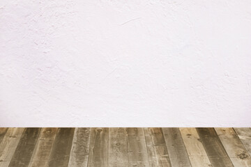 漆喰の壁_木の床