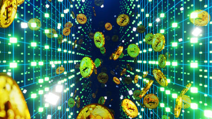 3D illustration Background for advertising and wallpaper in sci fi and technology innovation scene. 3D rendering in decorative concept.