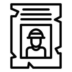Vector Design Wanted Icon Style