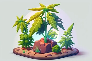 Obraz premium Make marijuana for recreational use legal. Plant seeds in a grow tent. Cannabis blossom Growing plants inside. Growing cannabis from seed. Pain from exposure to the northern light. Generative AI