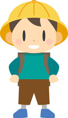 胸を張る小学校低学年の男の子1（輪郭線なし）