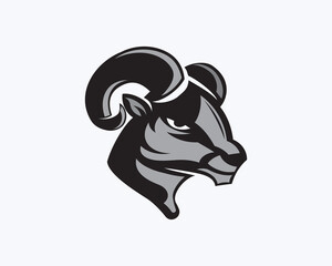 silhouette goat head profile logo template illustration inspiration