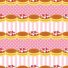 パンケーキ ボーダー ドット ストライプ ベリー