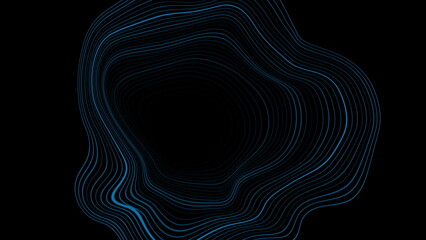 Round liquid wavy lines abstract tech futuristic background