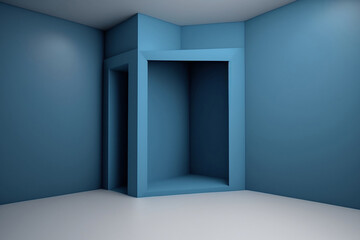Obraz premium empty room with blue wall