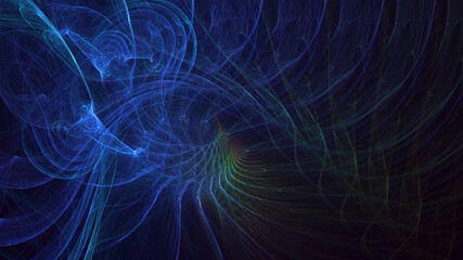 3D rendering abstract blue fractal light background