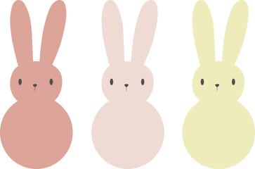 Obraz premium Cute Kawaii Easter Bunny Rabbit Shape