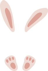 Monogram Name Split Easter Bunny Rabbit Ears And Paws
