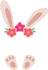 Monogram Name Split Easter Bunny Rabbit Ears And Paws