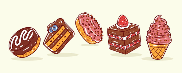 Sweet dessert vector collection