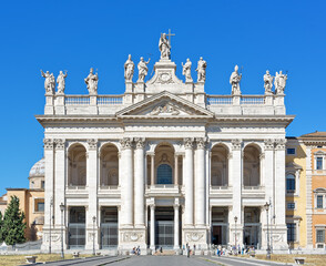 Fototapeta na wymiar Archbasilica of St.John Lateran, San Giovanni in Laterano in Rome, the official ecclesiastical seat of the Bishop of Rome - Pope