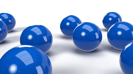 3d Blue Balls with Shadow Transparent PNG