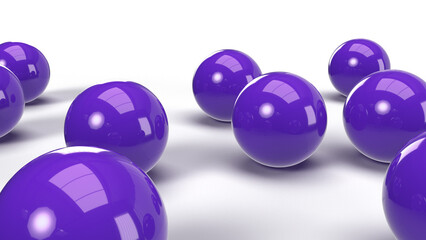 3d Purple Balls with Shadow Transparent PNG