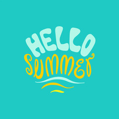 Hello Summer. Hand drawn summer time inscription.
