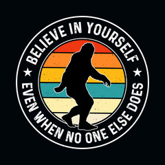 Retro Vintage Badge Bigfoot T-shirt Design
