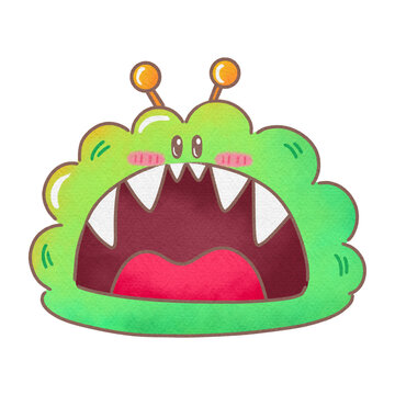 cute watercolor colorful monster for kids Child monster character