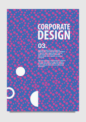 Abstract vector cover template using purple and pink color and halftone dots. Cover with pattern decoration. Suitable for annual report, magazine, catalog, template, book, and document.