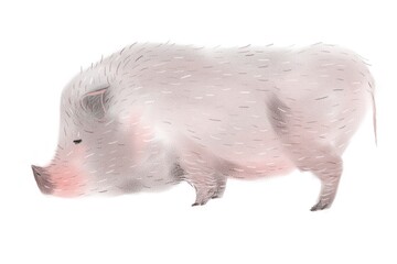 Cute little pig isolated on white background