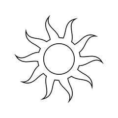 Boho celestial sun icon logo. Simple modern abstract design for templates, prints, web, social media posts