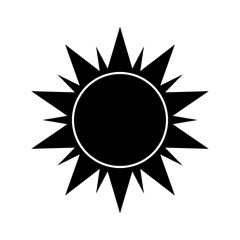 Boho celestial sun icon logo. Simple modern abstract design for templates, prints, web, social media posts