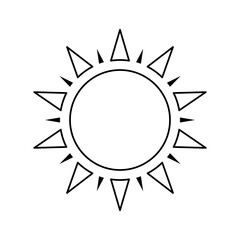 Boho celestial sun icon logo. Simple modern abstract design for templates, prints, web, social media posts