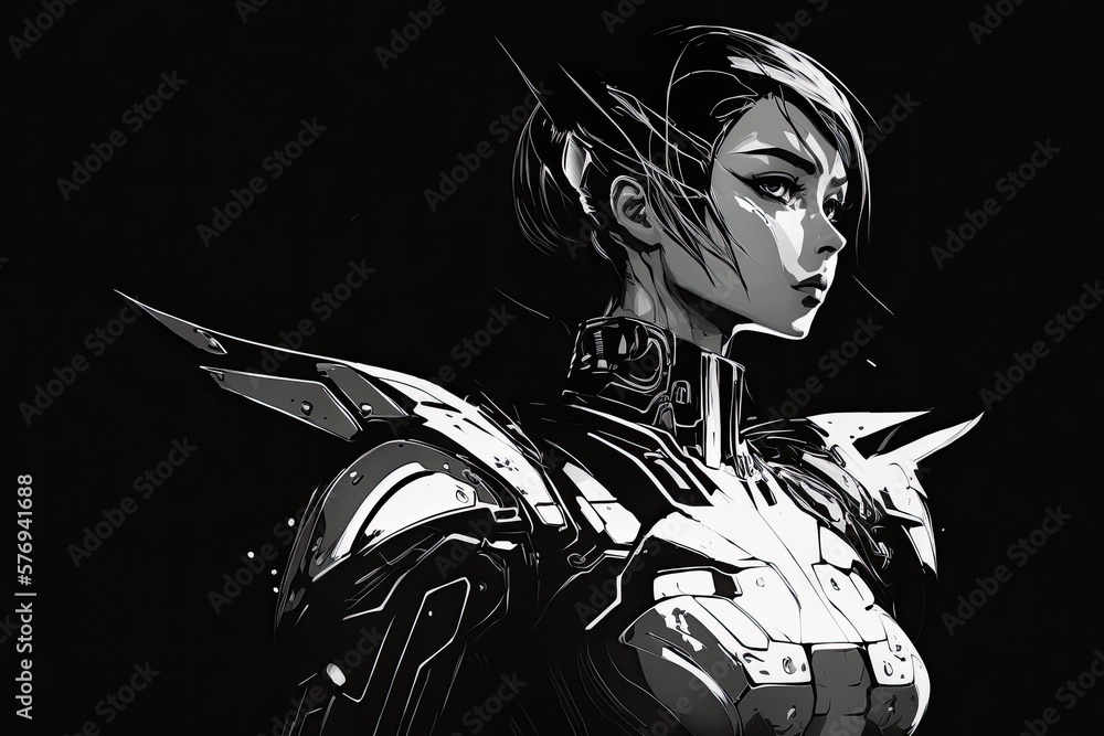 Poster the manga equivalent of a robot. an animated work of art based on a futuristic science fiction story