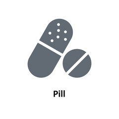 Pill Vector     Solid Icons. Simple stock illustration stock
