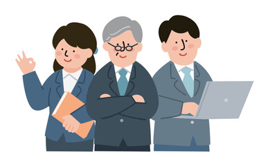 会社員のチームワーク グループ カラー