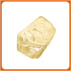 手描き水彩の筑前煮・ブロックかしわイラスト