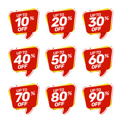 Set of Discount offer price label	
