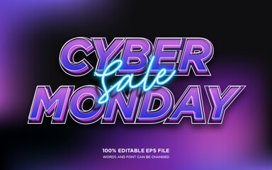 Cyber Monday Sale editable text style effect	
