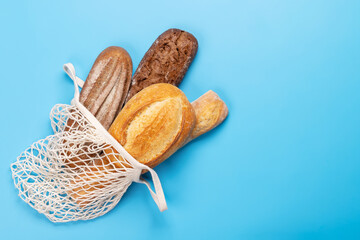 Fresh baked bread in bag