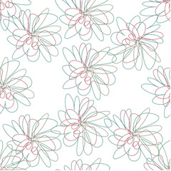 Natural doodle flowers as seamless fashion print. Suit for illustration, wallpaper, fabric print.
