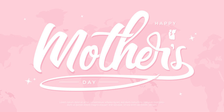 Mother's day lettering concept illustration