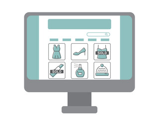 ネットショッピング　パソコン画面