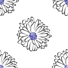 Natural tropical flowers as seamless fashion print. Suit for illustration, wallpaper, fabric print.