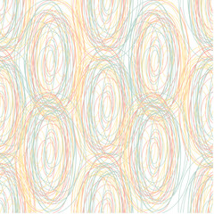 Doodles seamless pattern. Doodle lines ornamental trendy background. Circle line design.	