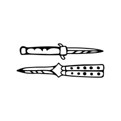 vector illustration of two knives