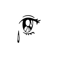 vector illustration of cute crying eyes