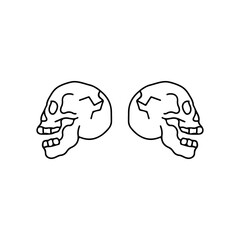 vector illustration of two skulls