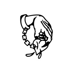 vector illustration of a hand holding a heart