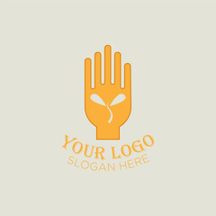 Obraz premium Hand and Leaf Logo. Easy to edit. eps 10 
