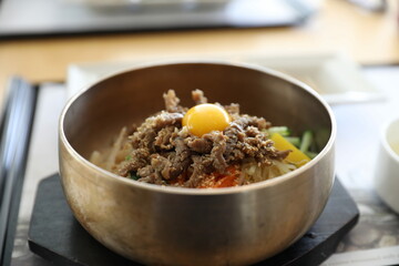 비빔밥 전주 음식 그릇 황동 