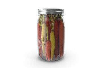 glass jar of preserved vegetables