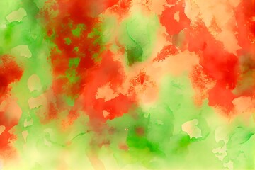 Abstract watercolor background - Light red and green